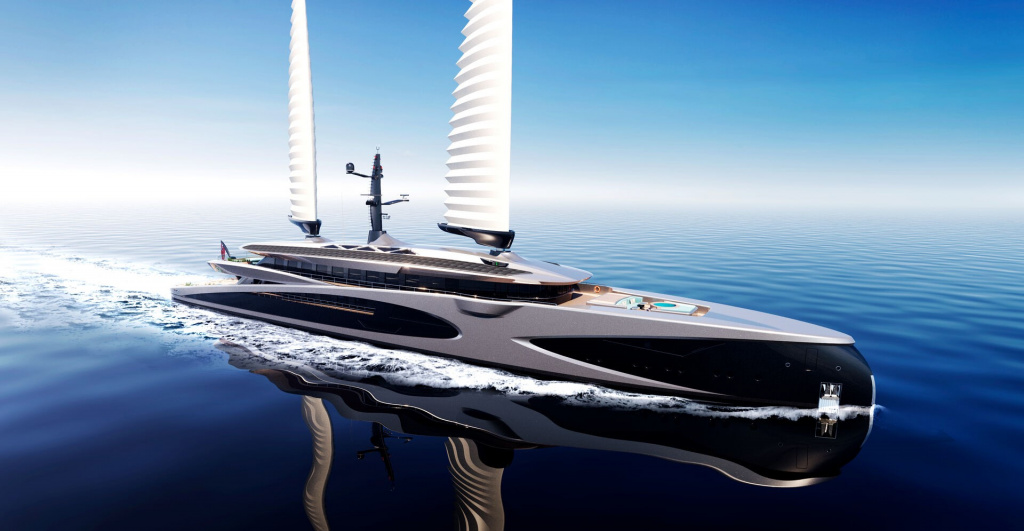 95m Amplitude: The Futuristic Superyacht Concept with Dual Inflatable Wing Sails, photo 1, Smart Yachts