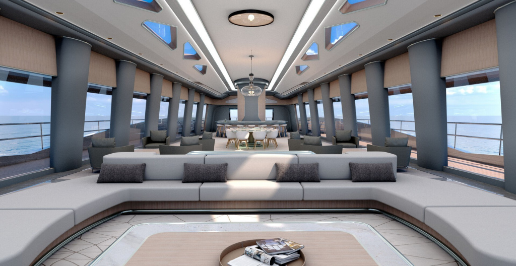 95m Amplitude: The Futuristic Superyacht Concept with Dual Inflatable Wing Sails, photo 4, Smart Yachts