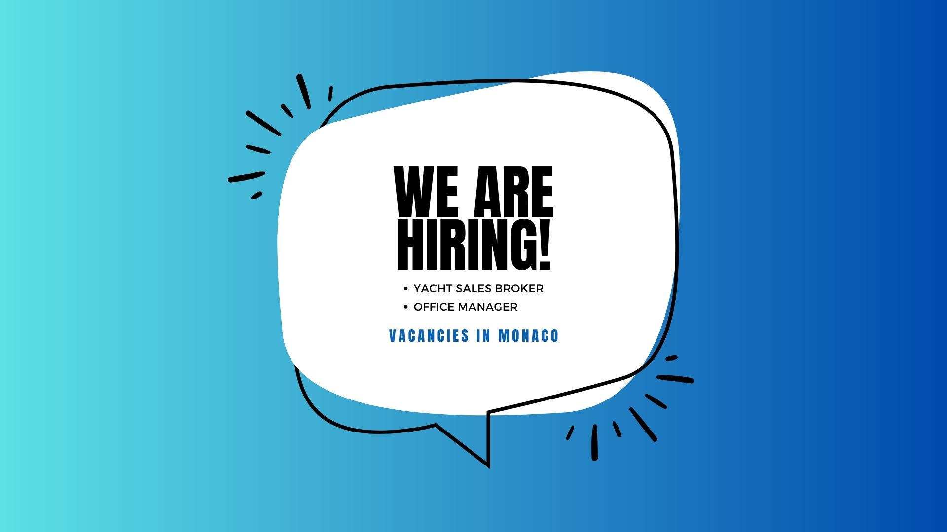 We are hiring!, Smart Yachts