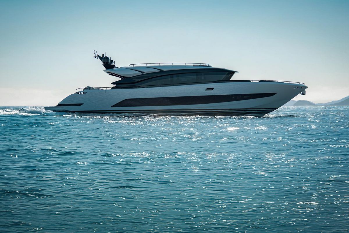 AB 95, a 2028 AB Yachts 28.45m motor yacht for sale, profile starboard