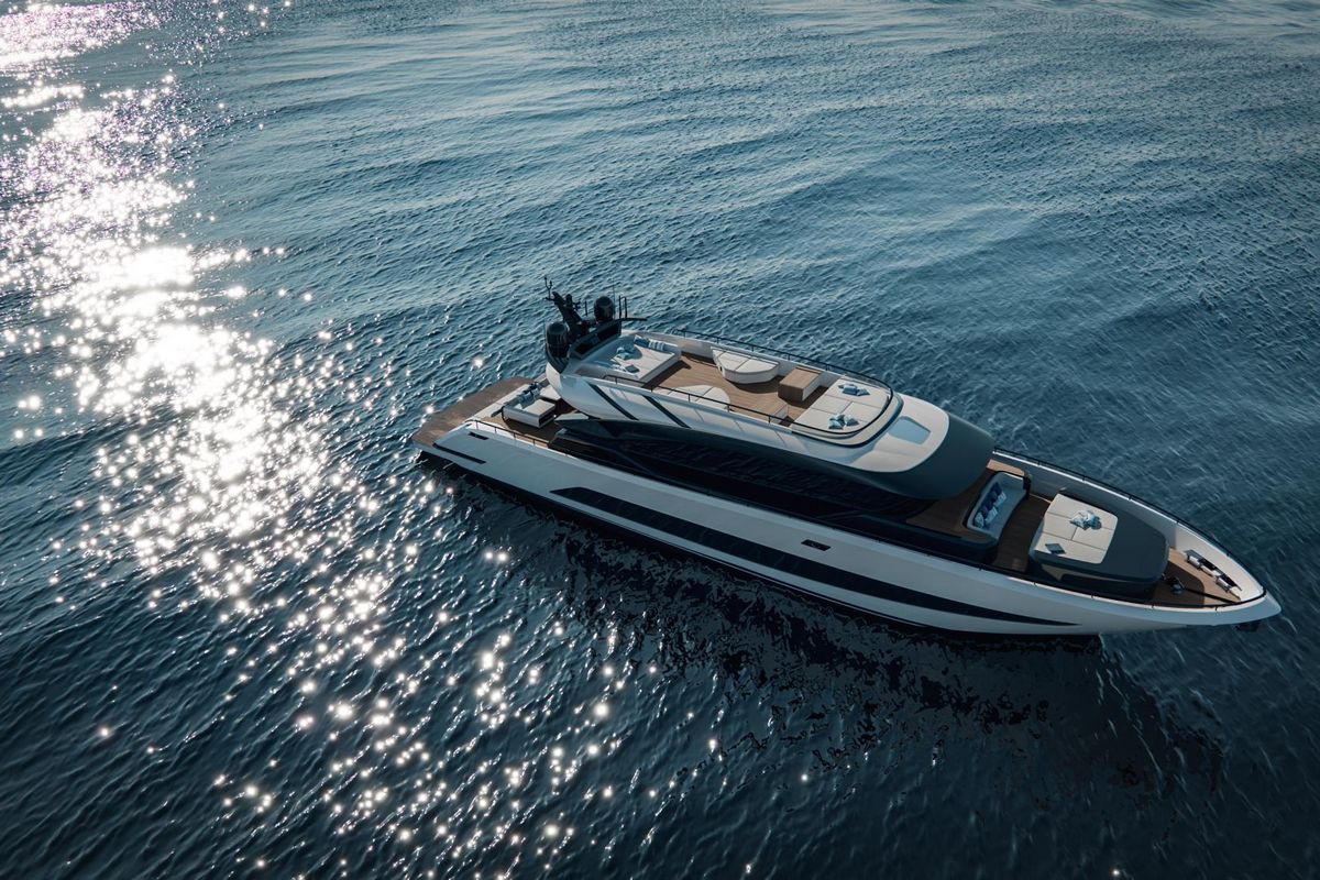 AB 95, a 2028 AB Yachts 28.45m motor yacht for sale, running