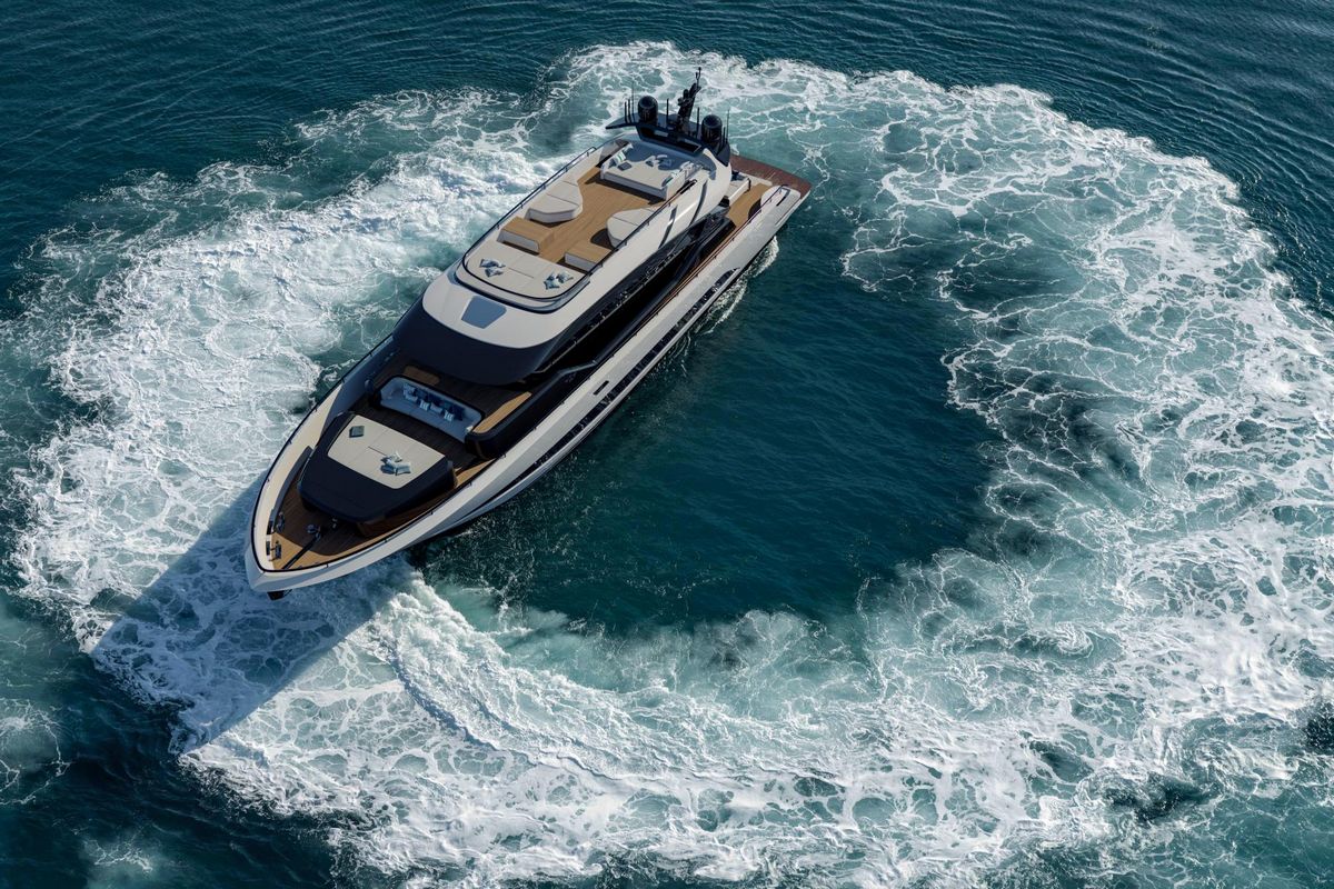AB 95, a 2028 AB Yachts 28.45m motor yacht for sale, aerial
