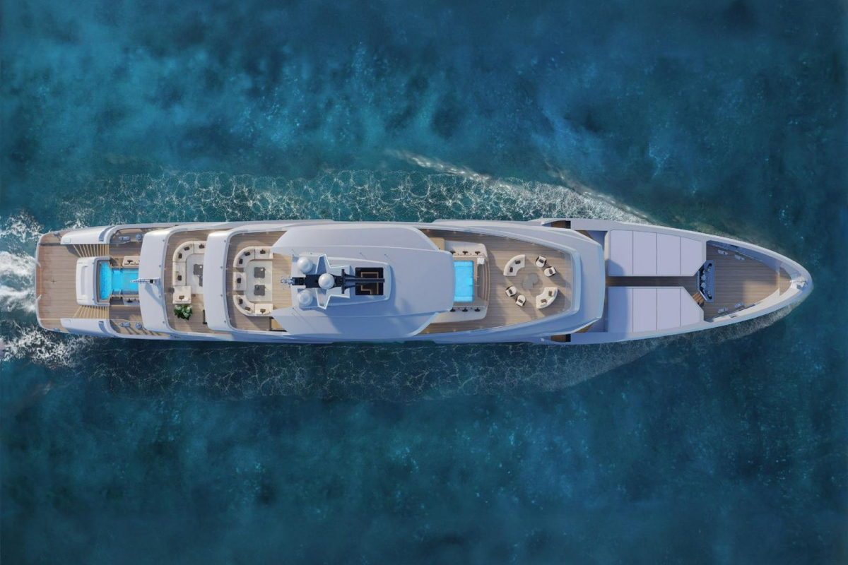 "ADMIRAL 70", a 2031 Admiral Yachts 70m motor yacht for sale, aerial