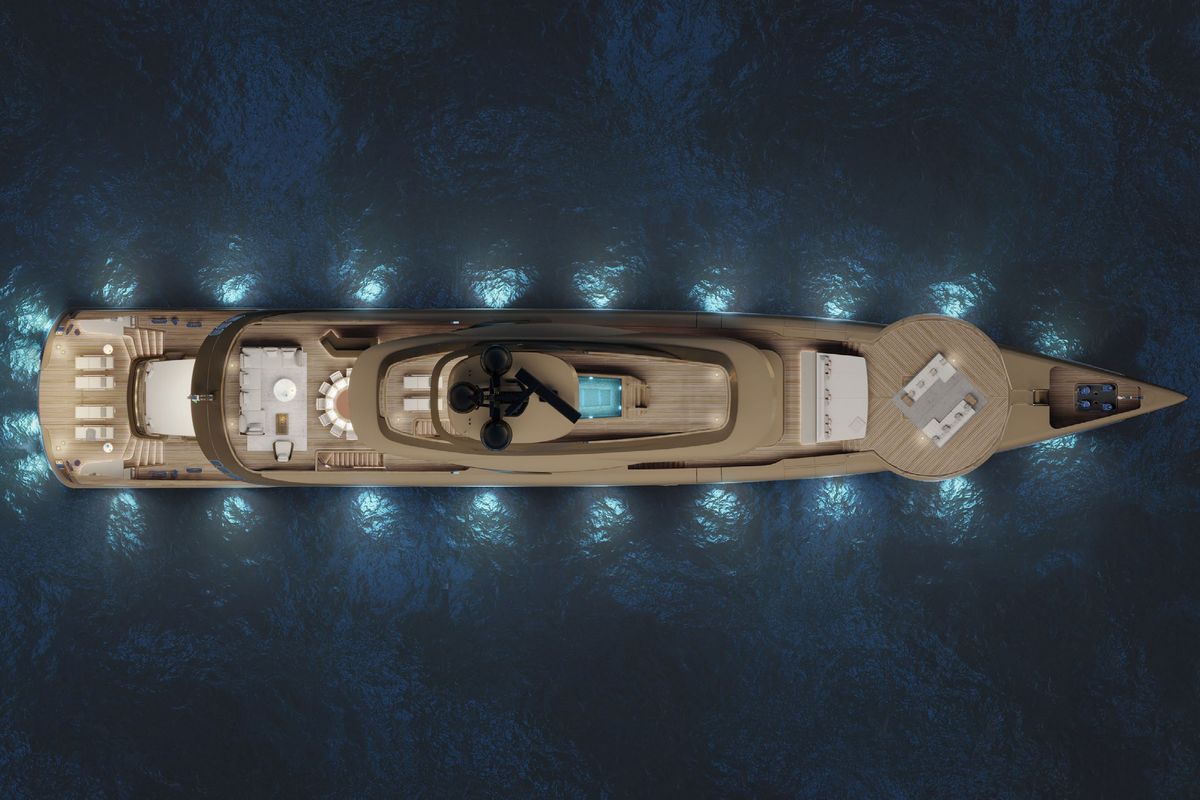 ADMIRAL S-FORCE 55, a 2028 Admiral Yachts 55.3m motor yacht for sale, aerial