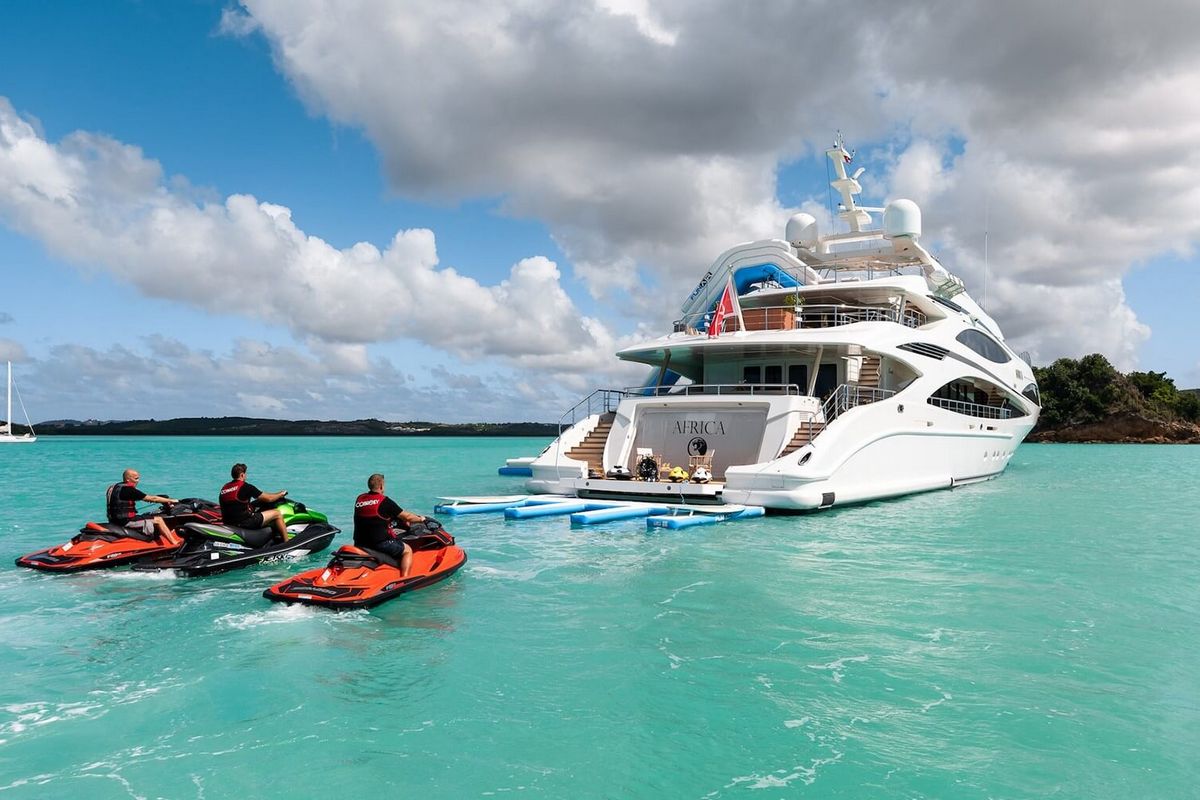 "AFRICA I", a 2010 Benetti 47m motor yacht for charter, at anchor