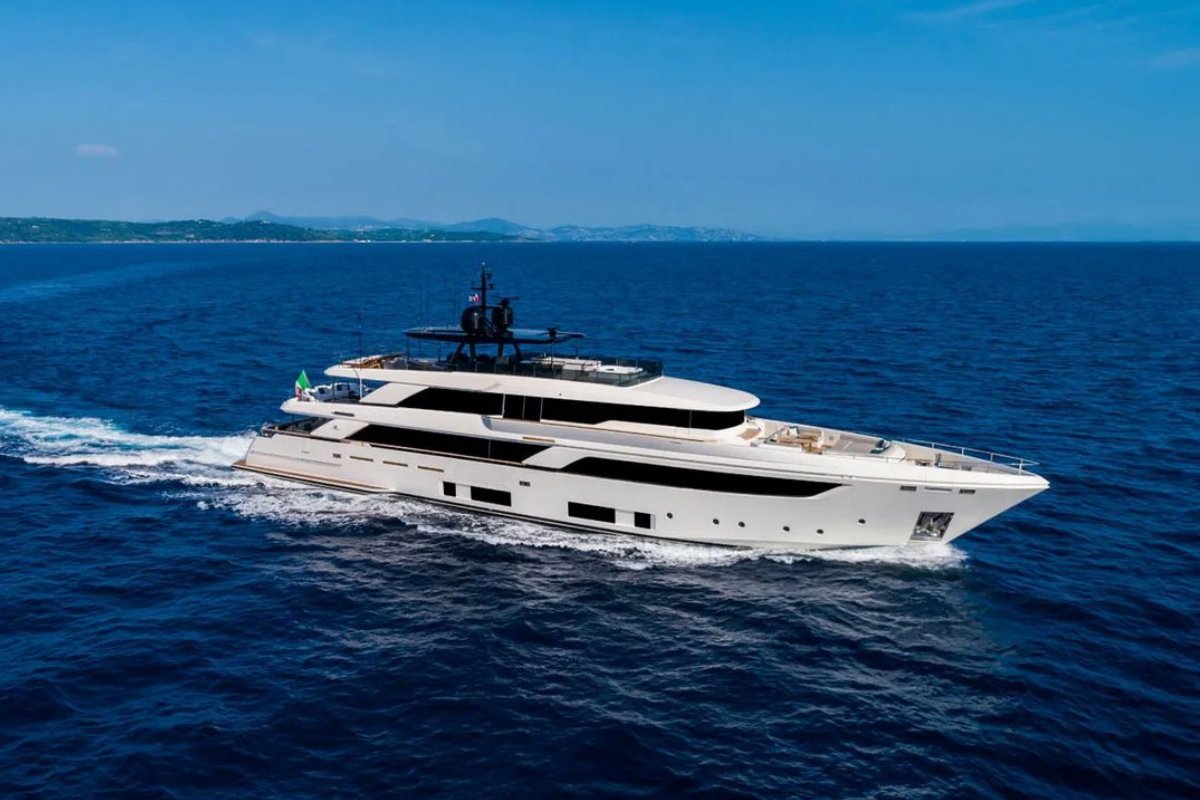 "ALBUS", a 2025 Custom Line 41.81m motor yacht for sale, profile starboard