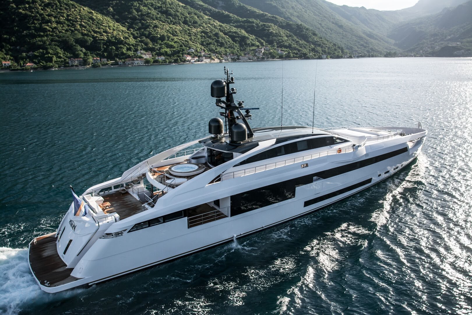 "AURORA", a 2017 Rossinavi 49.1m motor yacht, for sale with Smart Yachts, aerial