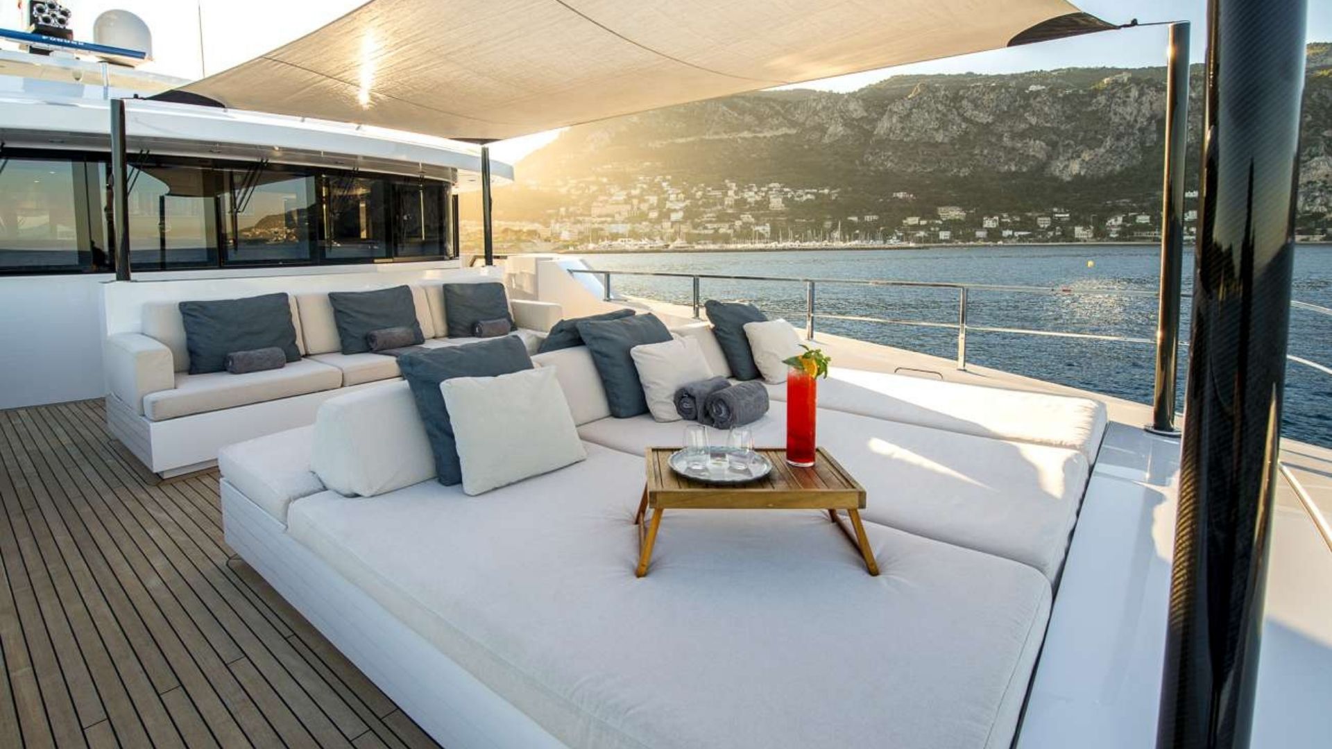 "AXIOS", a 2014 Admiral Yachts 46.55m motor yacht for charter, aft deck