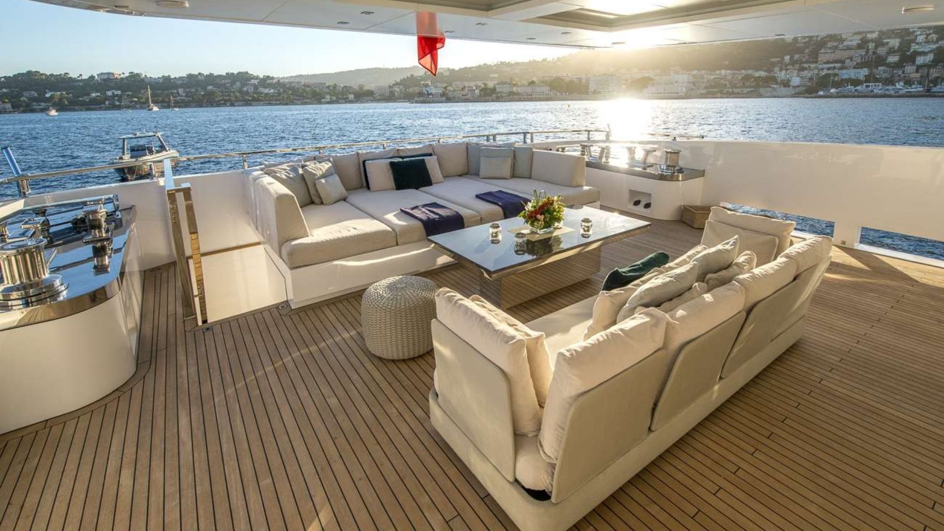 "AXIOS", a 2014 Admiral Yachts 46.55m motor yacht for charter, aft deck