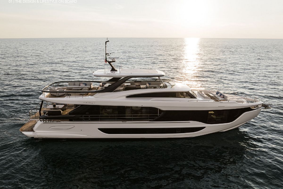 AZIMUT GRANDE 26 M, a 2024 Azimut 26.09m motor yacht for sale, profile starboard
