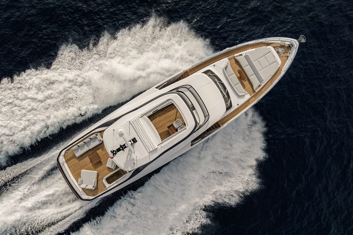 AZIMUT GRANDE 26 M, a 2024 Azimut 26.09m motor yacht for sale, aerial