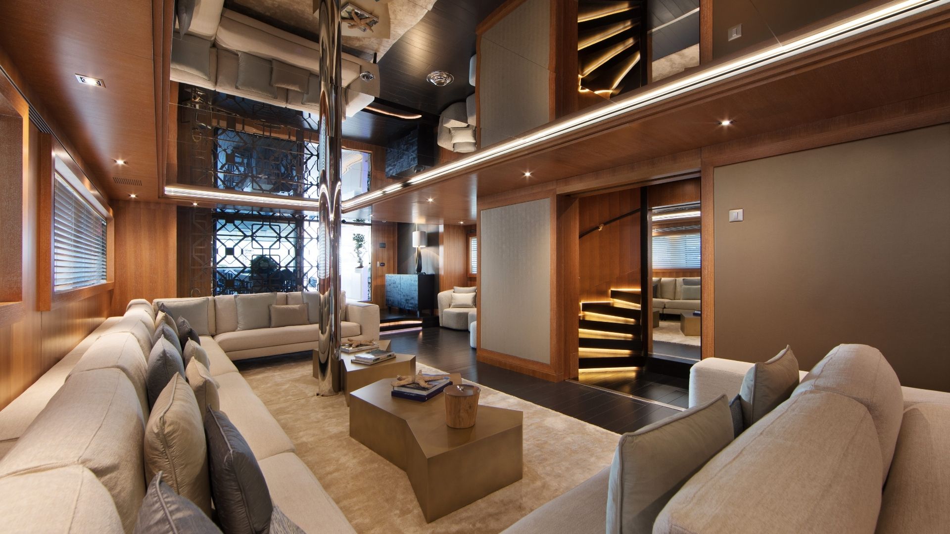 "BEATRIX", a 2015 Cantieri di Termoli 50m motor yacht for charter, main salon