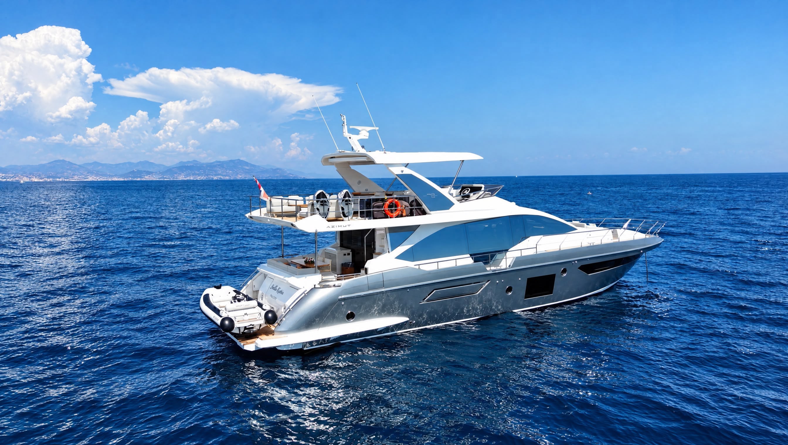 "BELLA KATRIN", a 2023 Azimut 22.64m motor yacht for sale, at anchor