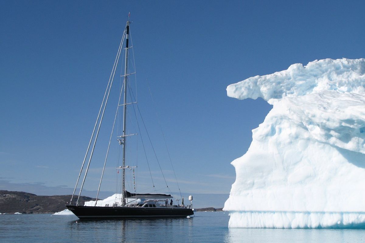 "BILLY BUDD", a 1994 Royal Huisman 34.25m sailing yacht for sale, at anchor
