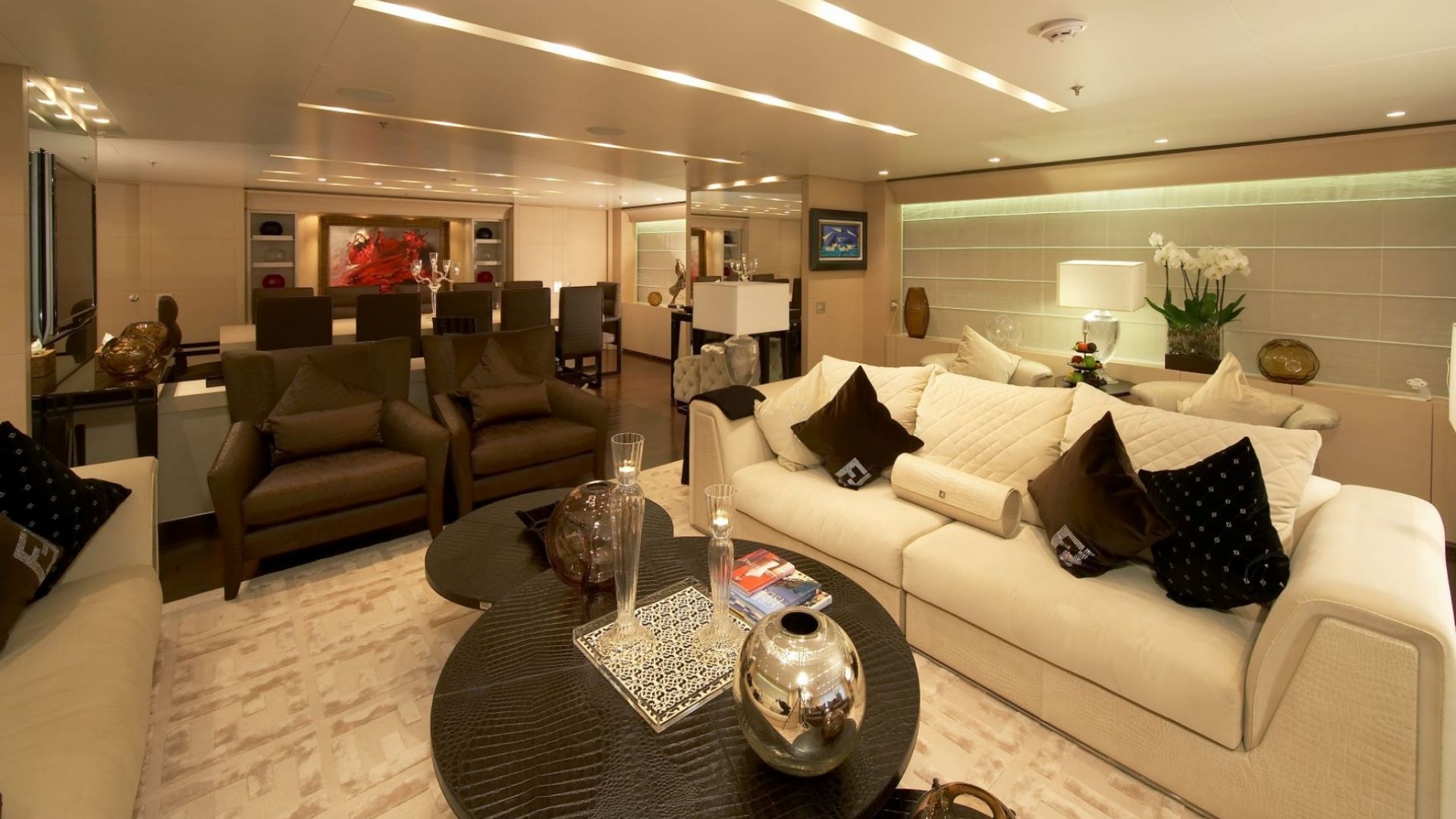 "BURKUT", a 2009 Baglietto 54m motor yacht for charter, main salon