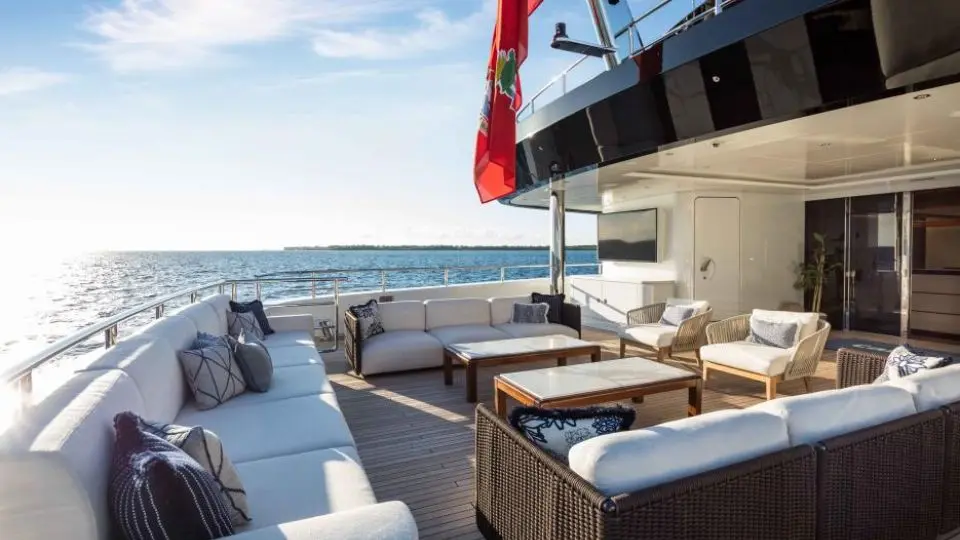 "CALEX", a 2022 Benetti 67m motor yacht for charter, aft deck