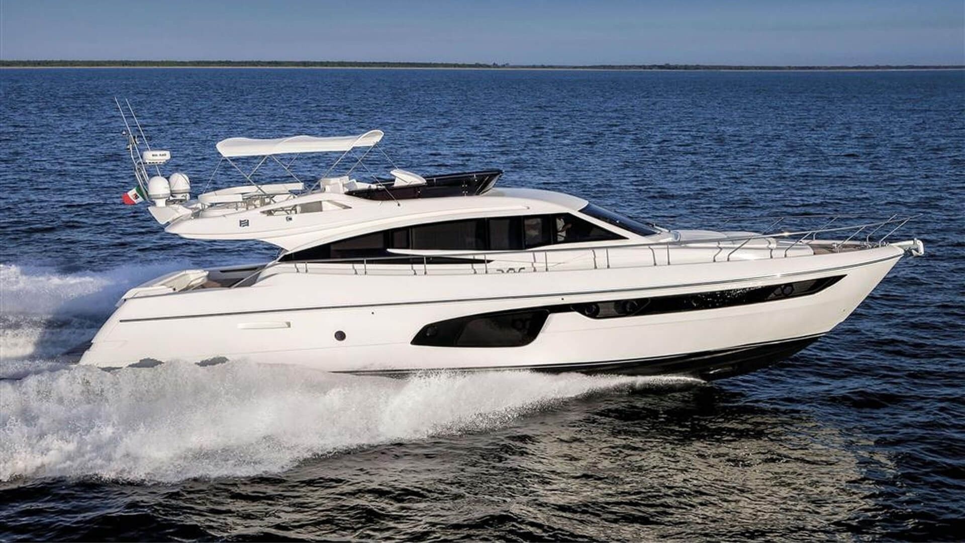 "CARE ONE", a 2018 Ferretti Yachts 20m motor yacht for charter, profile starboard