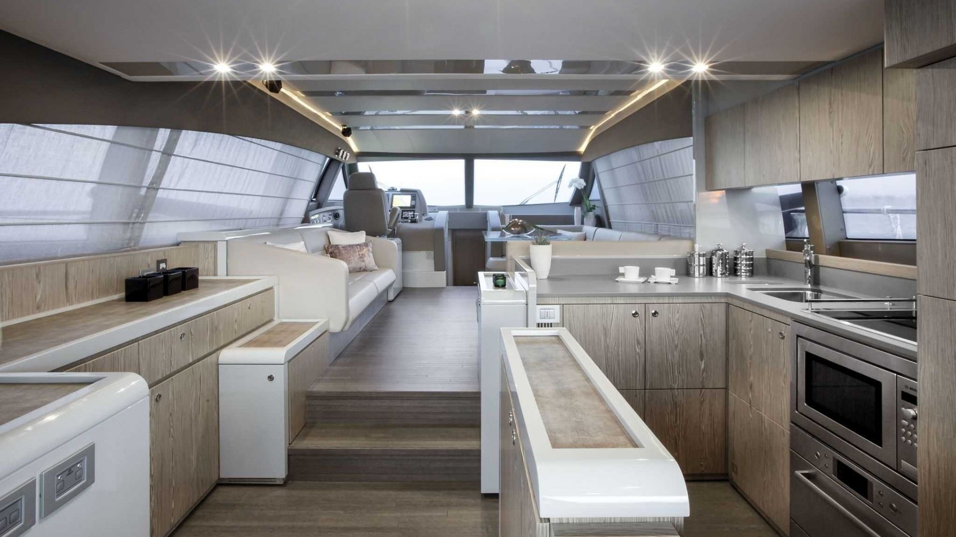 "CARE ONE", a 2018 Ferretti Yachts 20m motor yacht for charter, main salon