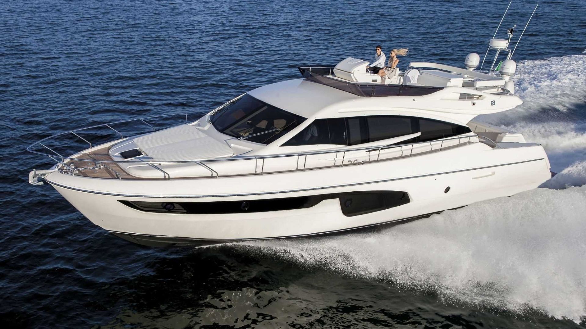 "CARE ONE", a 2018 Ferretti Yachts 20m motor yacht for charter, bow