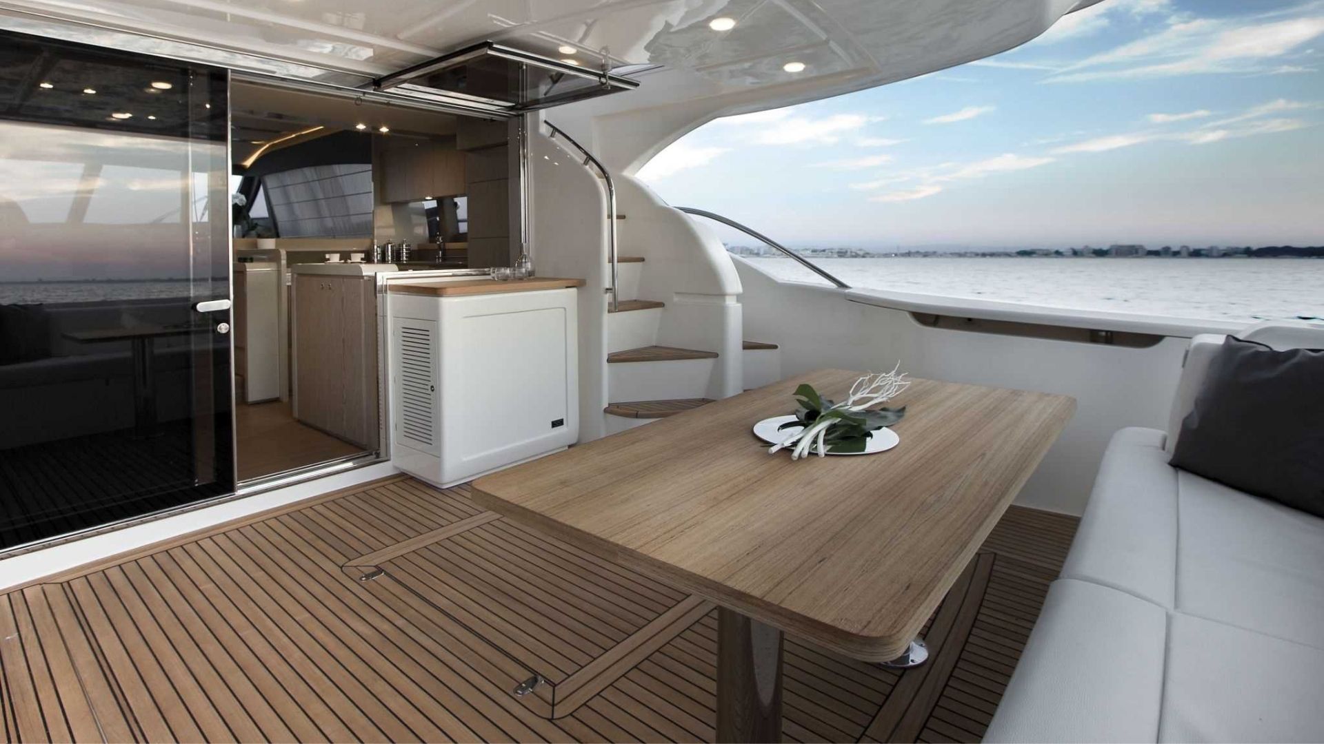 "CARE ONE", a 2018 Ferretti Yachts 20m motor yacht for charter, cockpit dining