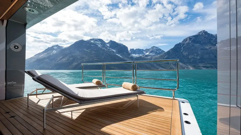 "CLOUDBREAK", a 2016 Abeking & Rasmussen 75.28m motor yacht for charter, terrace