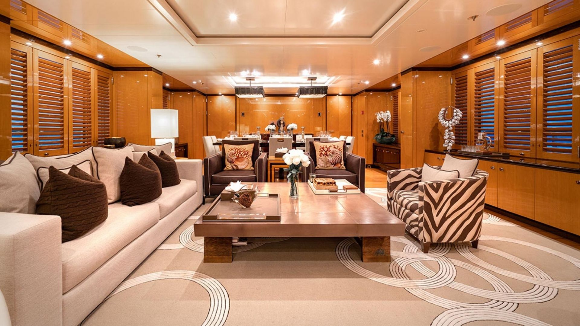 "DEEP BLUE", a 2014 AMELS 55m motor yacht for charter, main salon