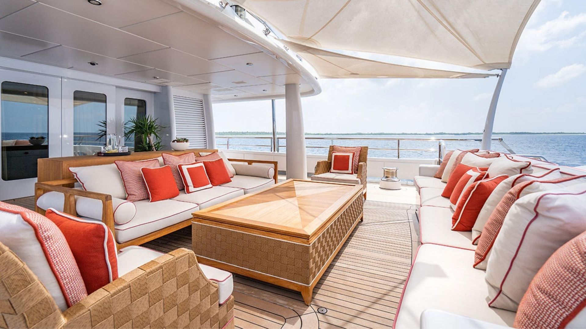 "DEEP BLUE", a 2014 AMELS 55m motor yacht for charter, aft deck