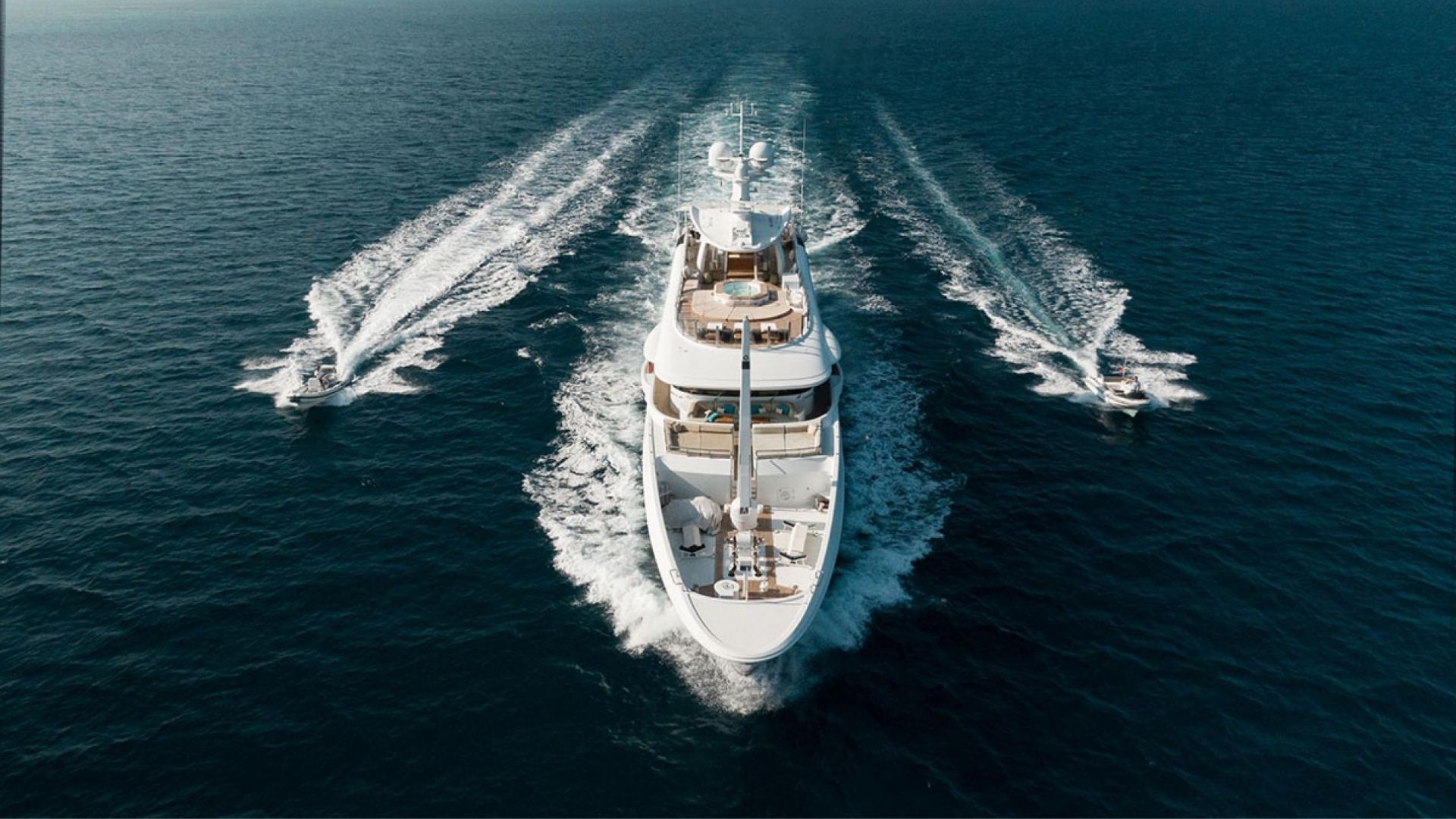 "DEEP BLUE", a 2014 AMELS 55m motor yacht for charter, aerial