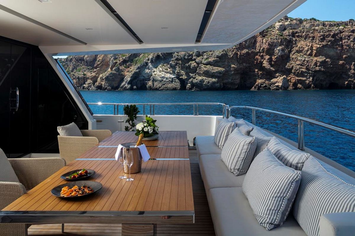 "DINAIA", a 2018 Sanlorenzo 32.2m motor yacht for sale, aft deck