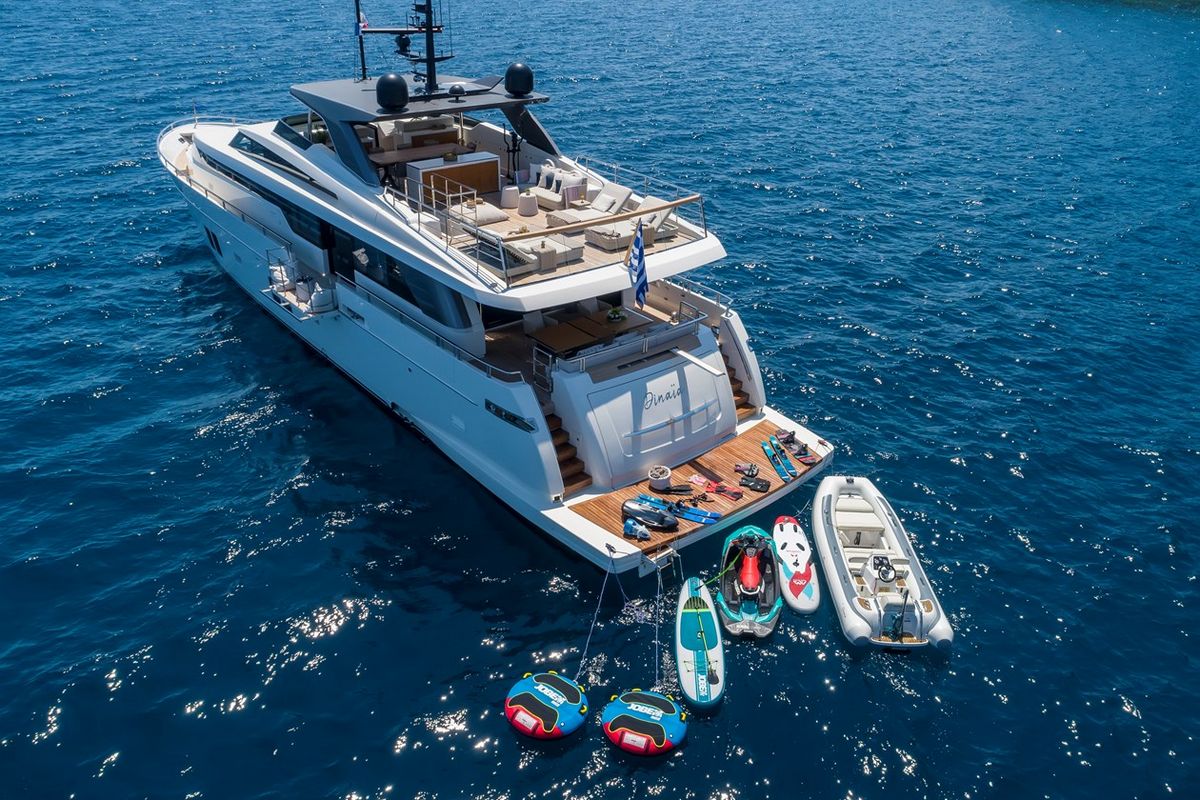 "DINAIA", a 2018 Sanlorenzo 32.2m motor yacht for sale, aerial