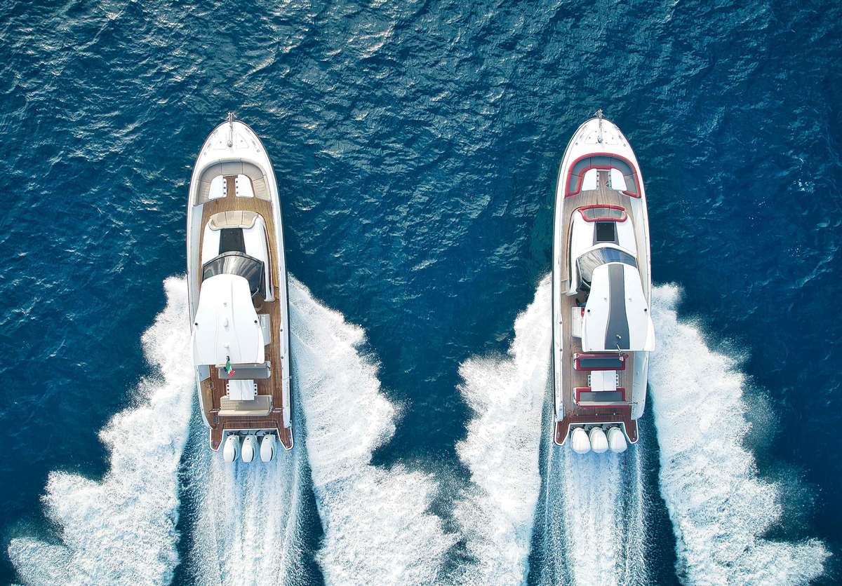 DOMINA 42 WA, a 2026 Domina 13.3m motor yacht for sale, aerial