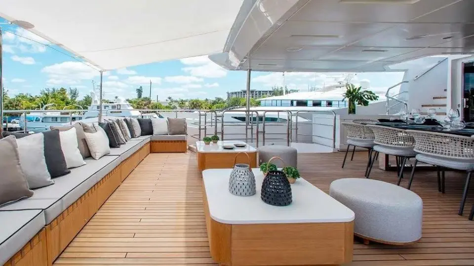 "EMINA", a 2014 Benetti 41.96m motor yacht for charter, aft deck