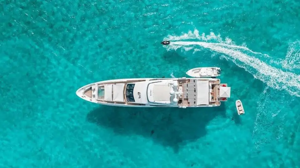 "EMINA", a 2014 Benetti 41.96m motor yacht for charter, aerial