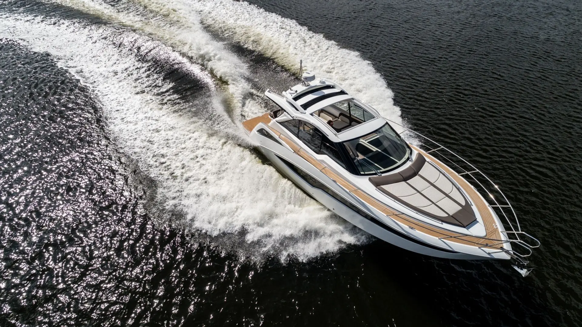 GALEON 405 HTS, a 2027 Galeon 13.46m motor yacht for sale, aerial