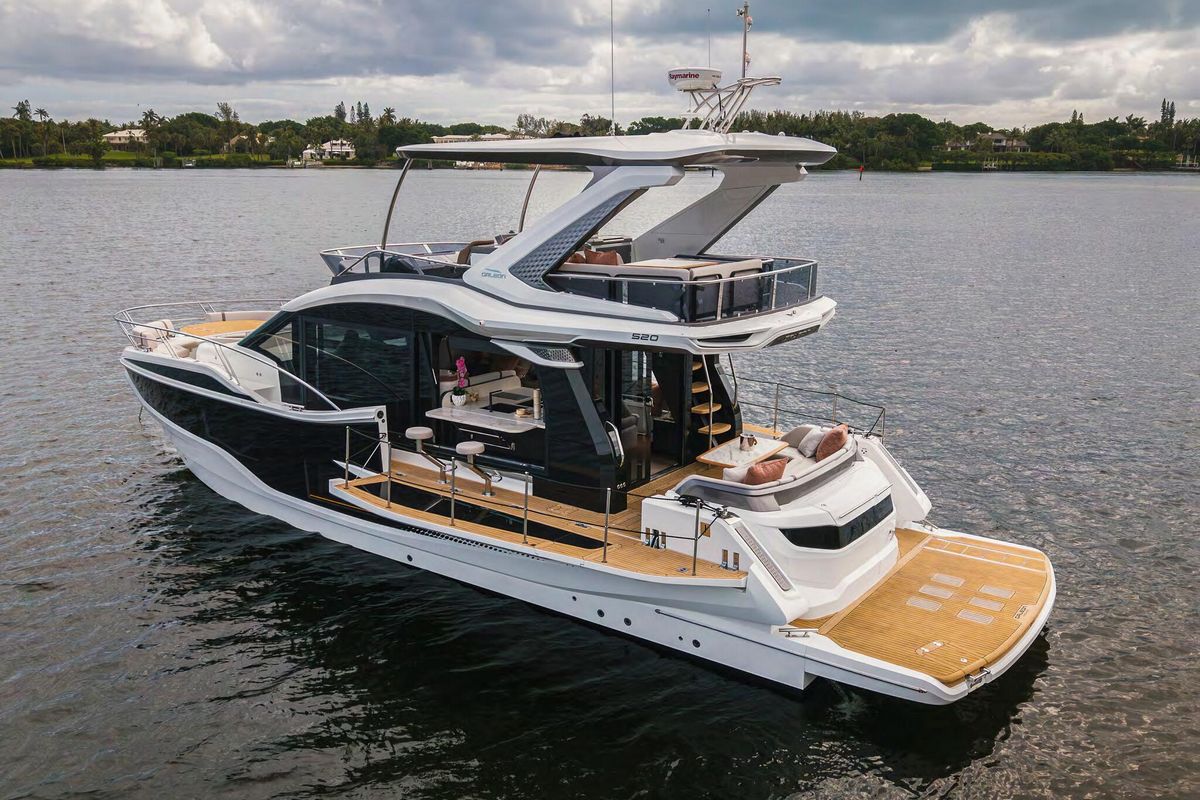 GALEON 520 FLY, a 2027 Galeon 17.2m motor yacht for sale, at anchor