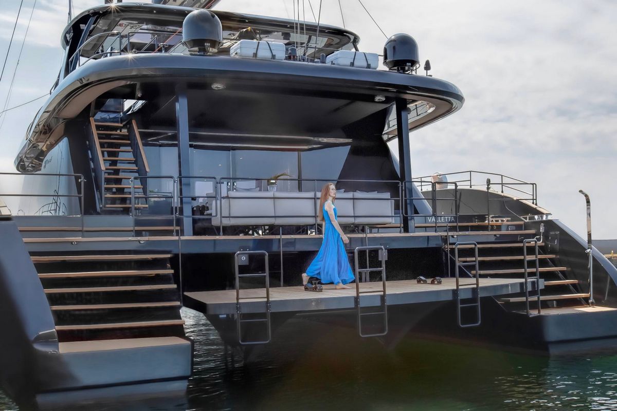 GRAYONE, a 2020 Sunreef 23.87m sailing catamaran for sale with Smart Yachts, bathing platform