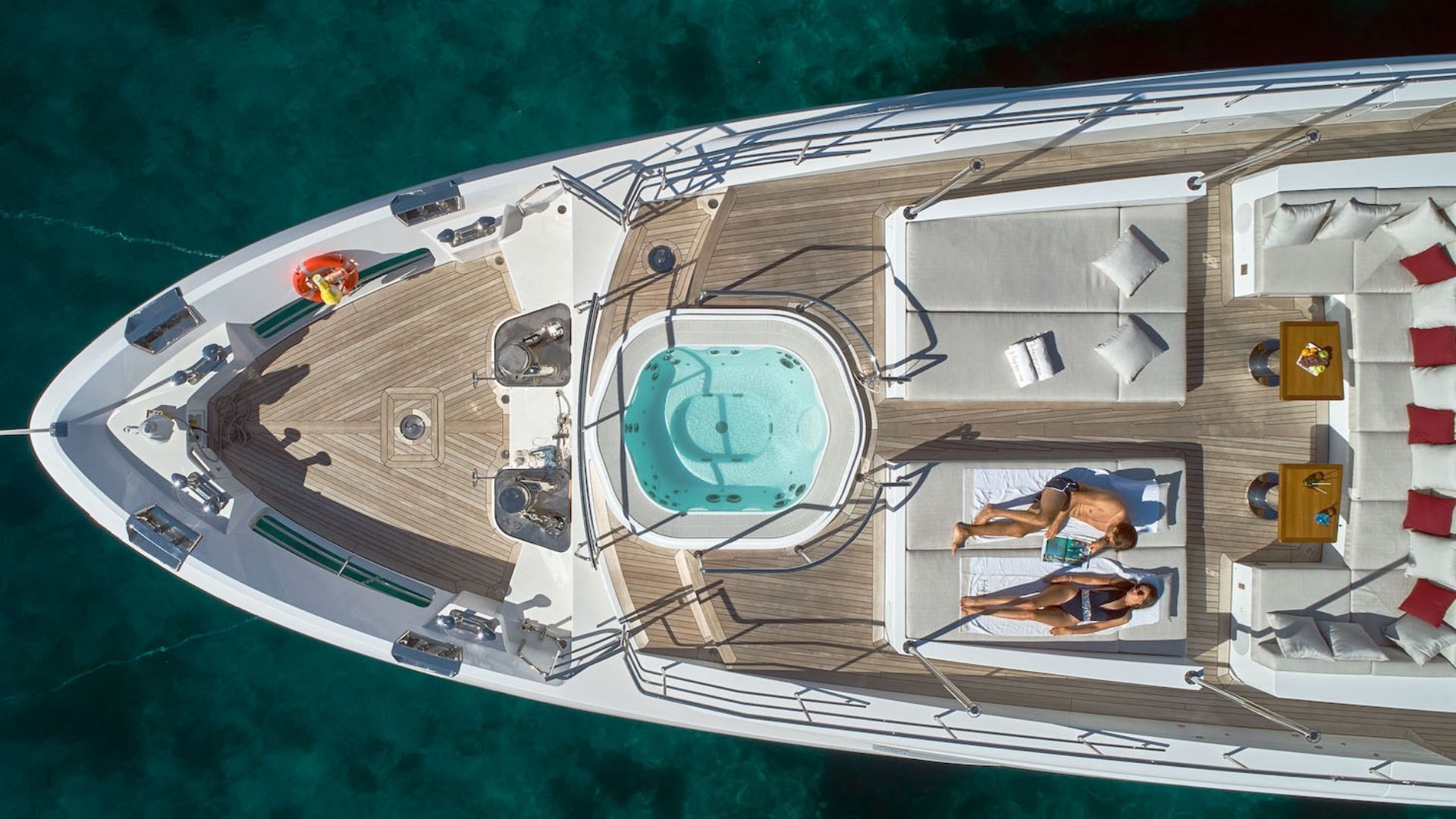 "HAPPY ME", a 2020 Benetti 40.24m motor yacht for charter, aerial bow