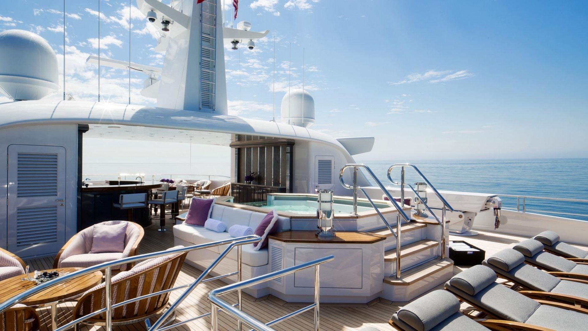 "INVICTUS", a 2013 Delta Marine 66m motor yacht for charter, sundeck jacuzzi