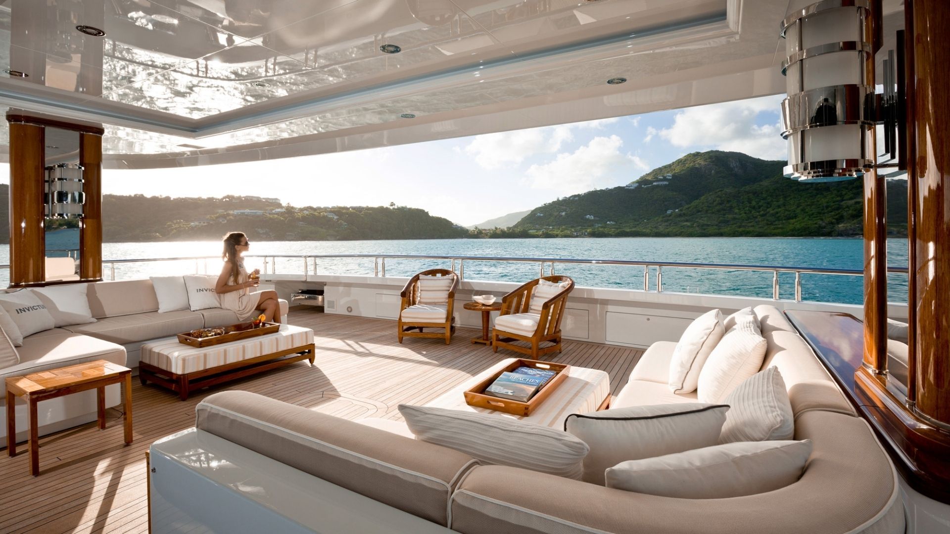 "INVICTUS", a 2013 Delta Marine 66m motor yacht for charter, aft deck