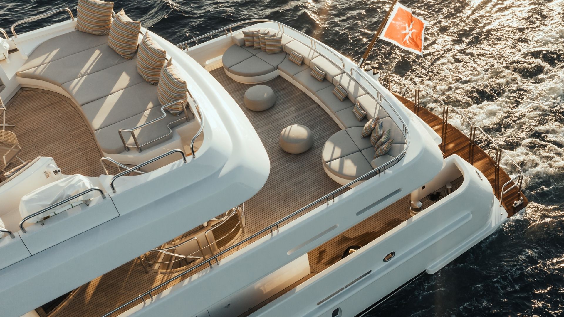 "JAZ", a 1997 AMELS 51m motor yacht for charter, aerial