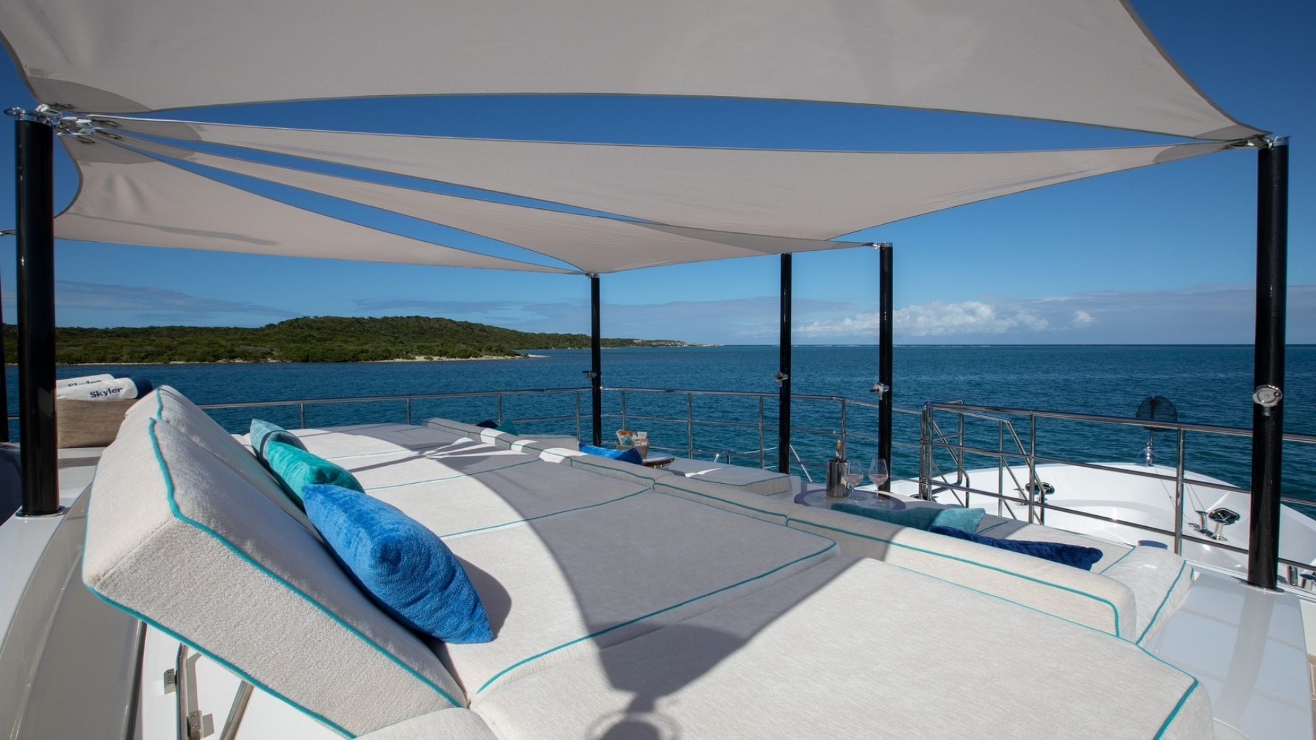 "JODI ANN", a 2019 Benetti 42.6m motor yacht for charter, bow lounge