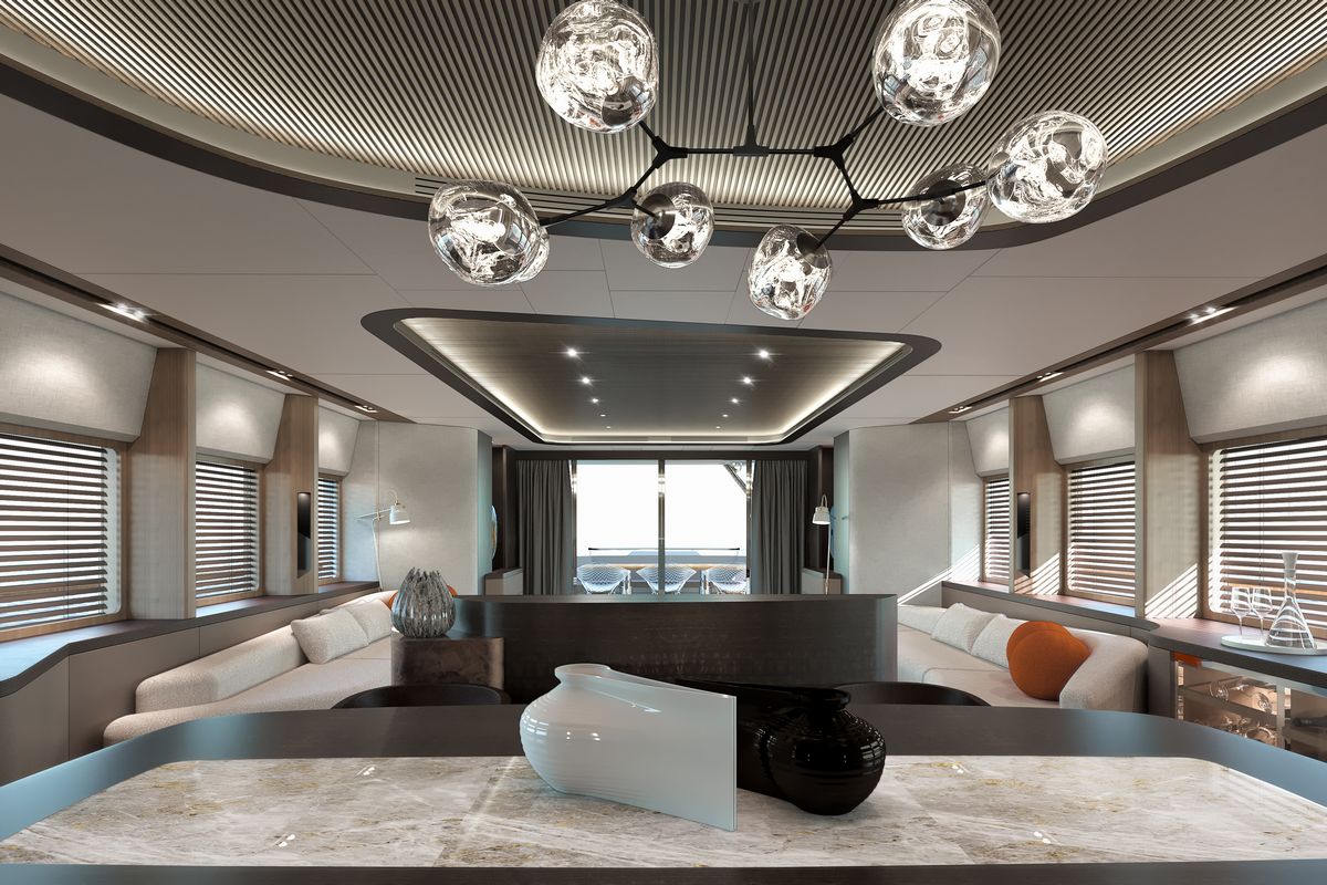 KANDO 110, a 2028 Ava Yachts 35.1m motor yacht for sale, main salon