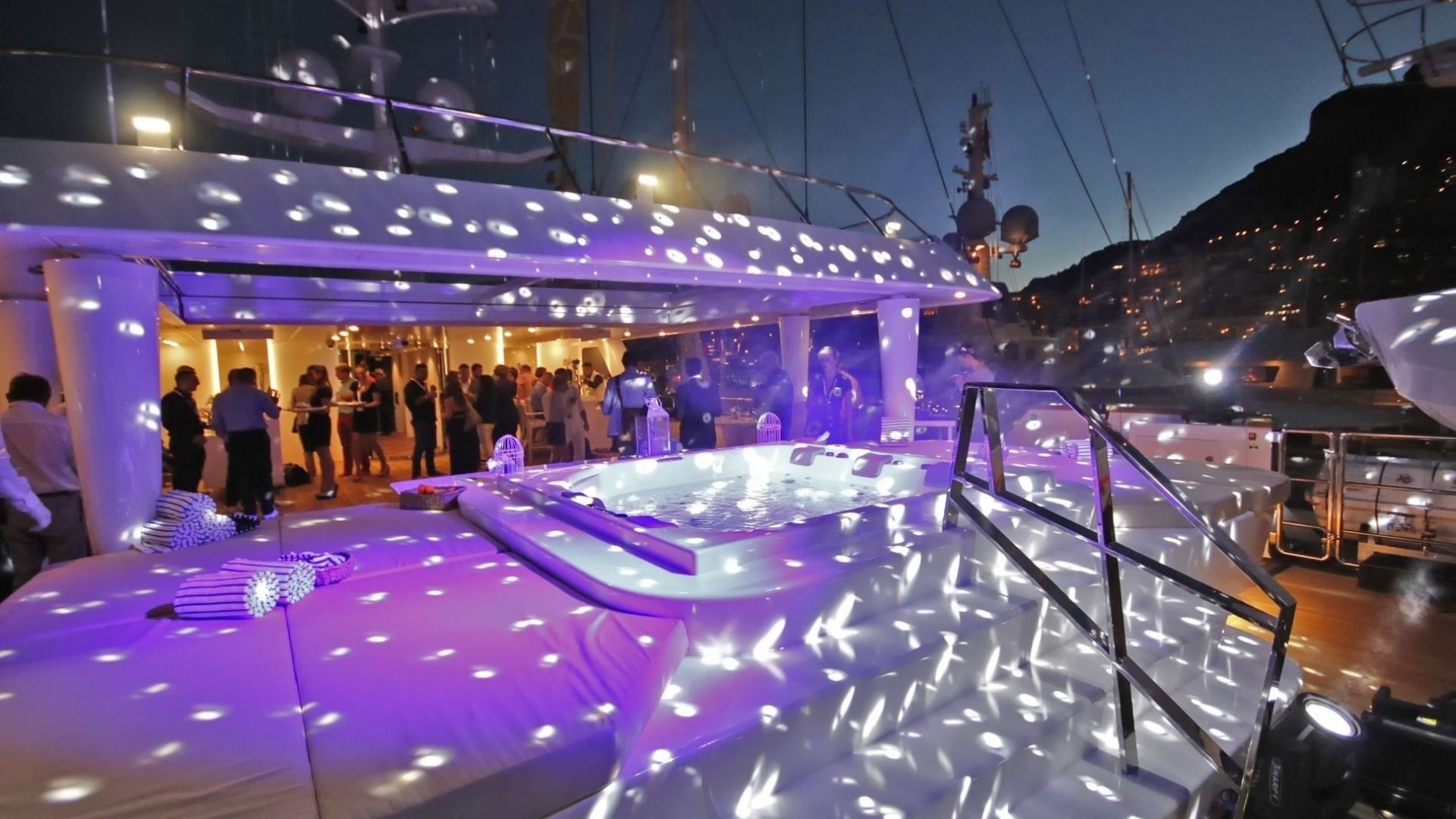 "KATINA", a 2015 Brodosplit 60m motor yacht for charter, sundeck night