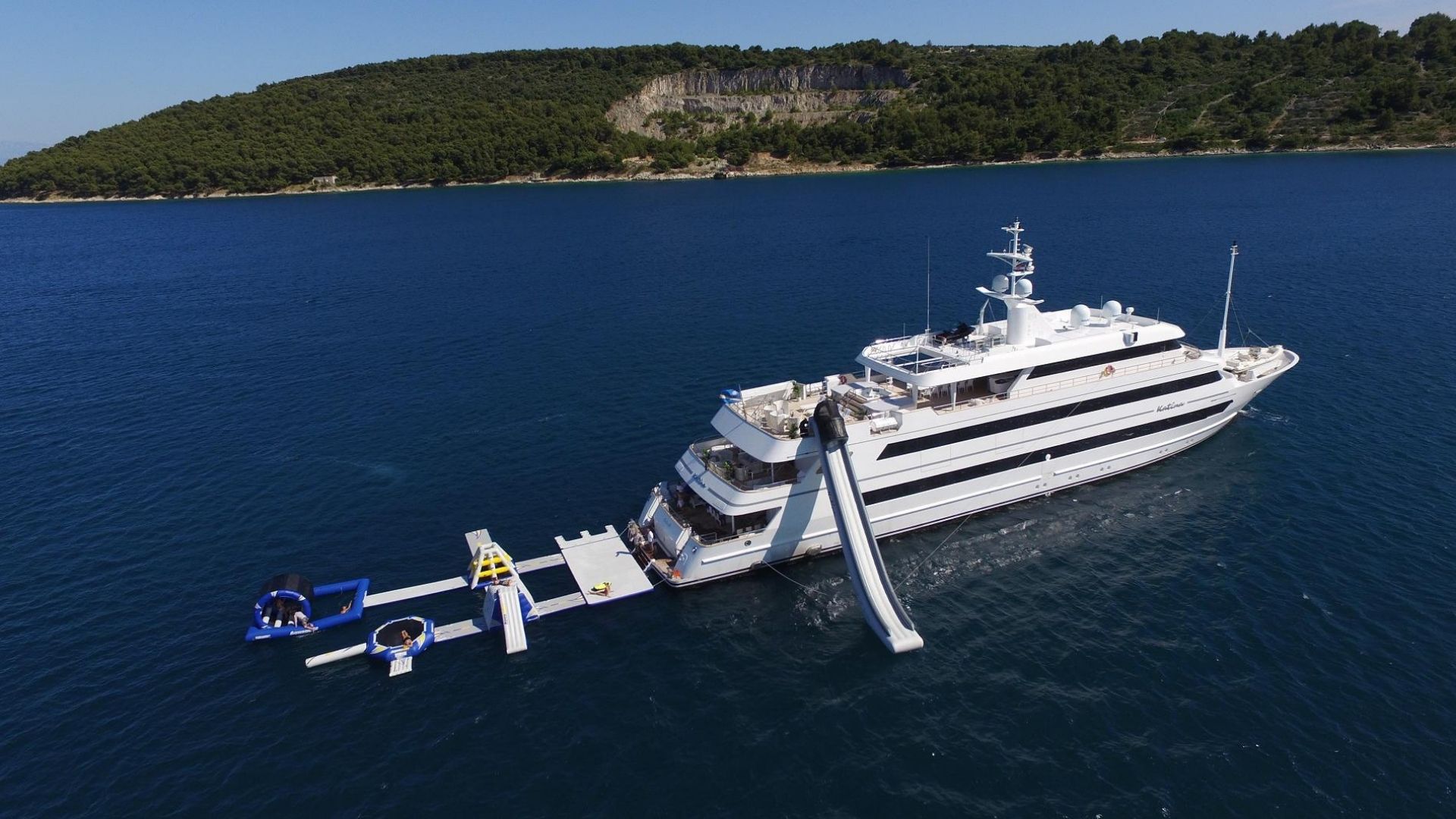 "KATINA", a 2015 Brodosplit 60m motor yacht for charter, aerial