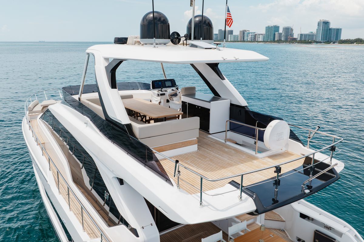 "KATRIN I", a 2025 Ferretti Yachts 20.42m motor yacht for sale, aerial