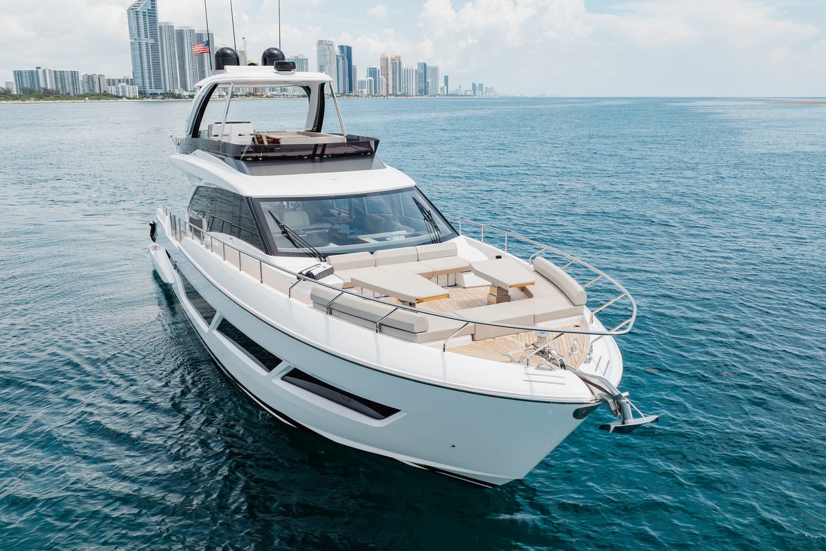 "KATRIN I", a 2025 Ferretti Yachts 20.42m motor yacht for sale, bow
