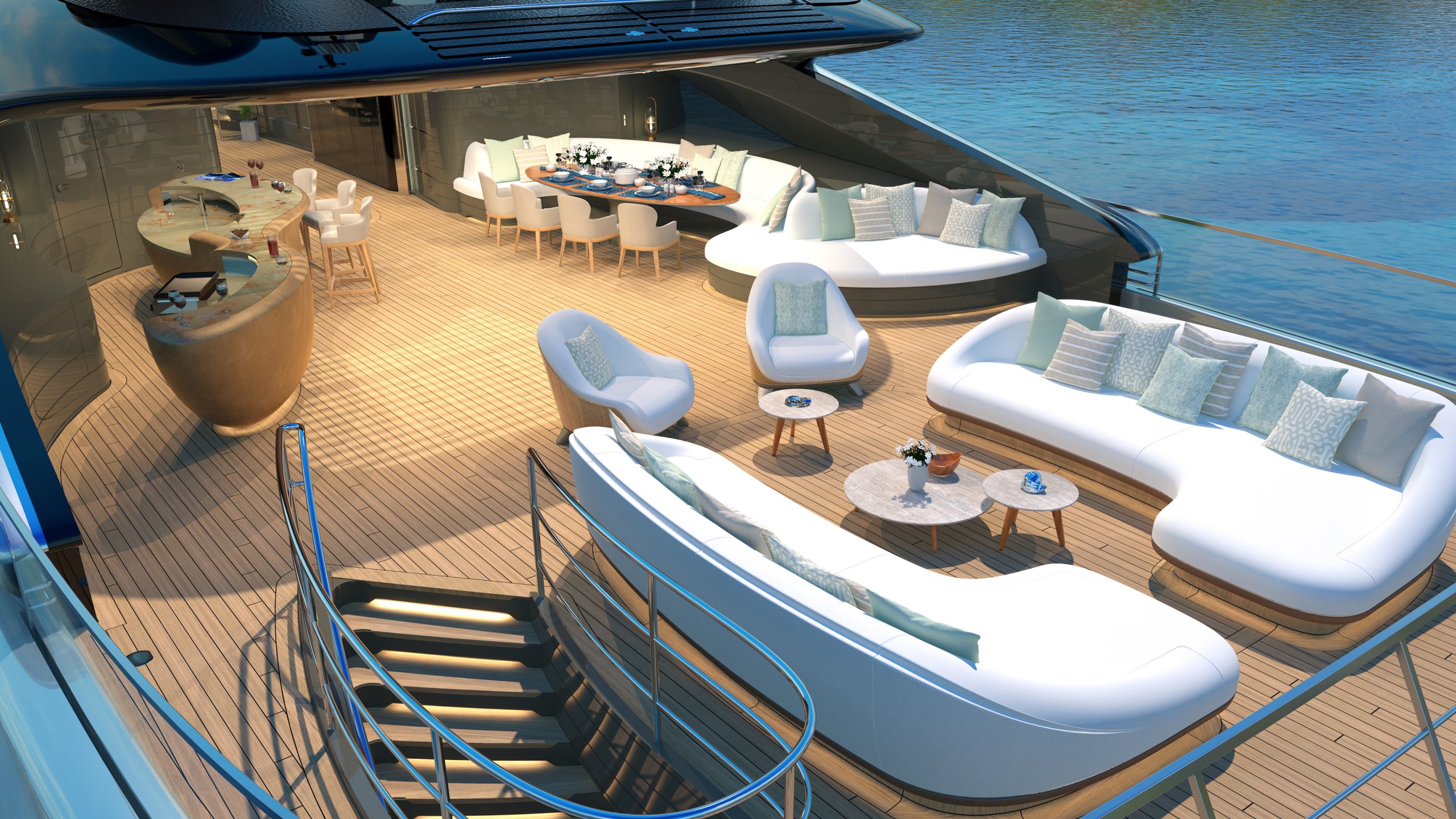 "KENSHO", a 2022 Admiral Yachts 75.18m motor yacht for charter, sundeck