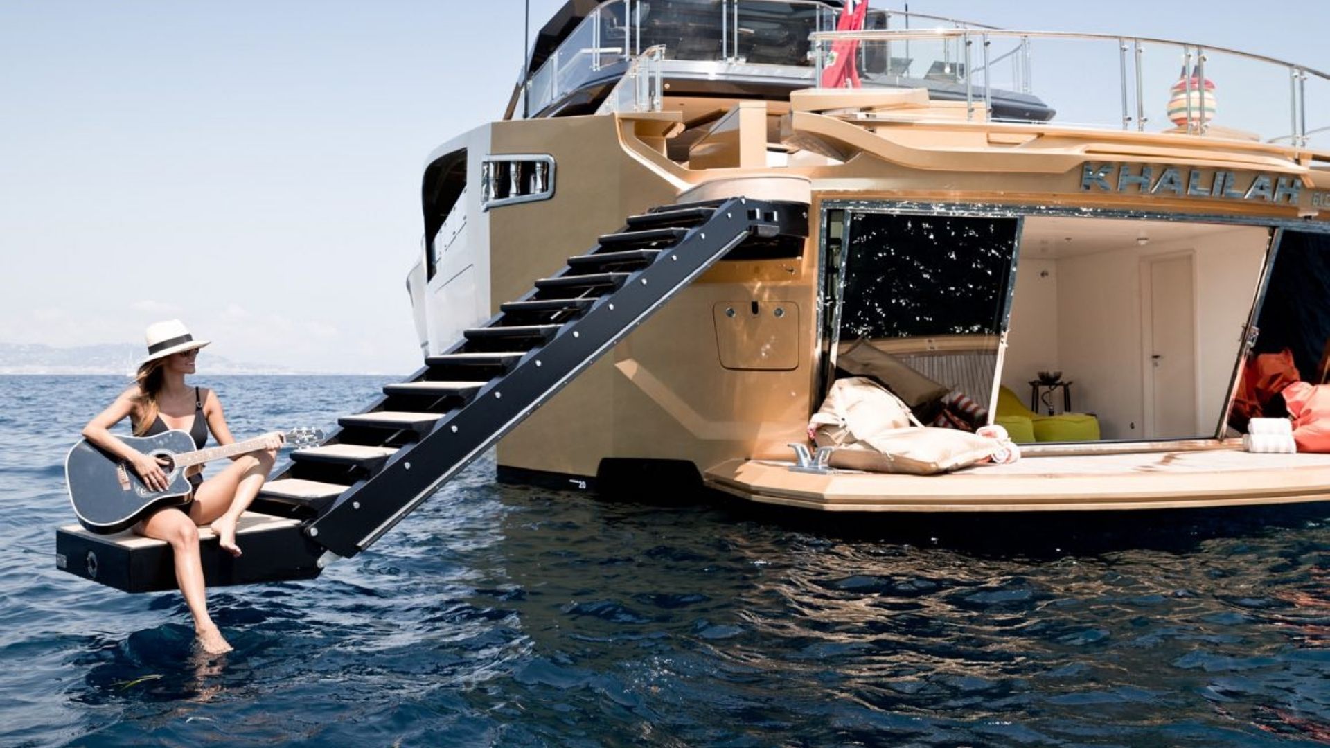 "KHALILAH", a 2015 Palmer Johnson 49m motor yacht for charter, transom