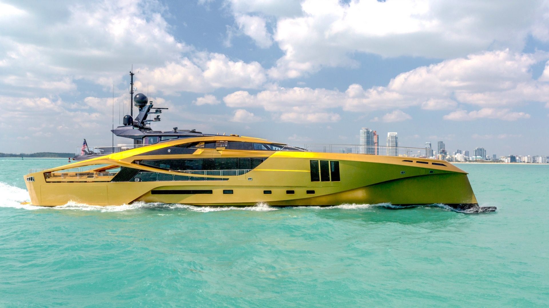 "KHALILAH", a 2015 Palmer Johnson 49m motor yacht for charter, profile starboard