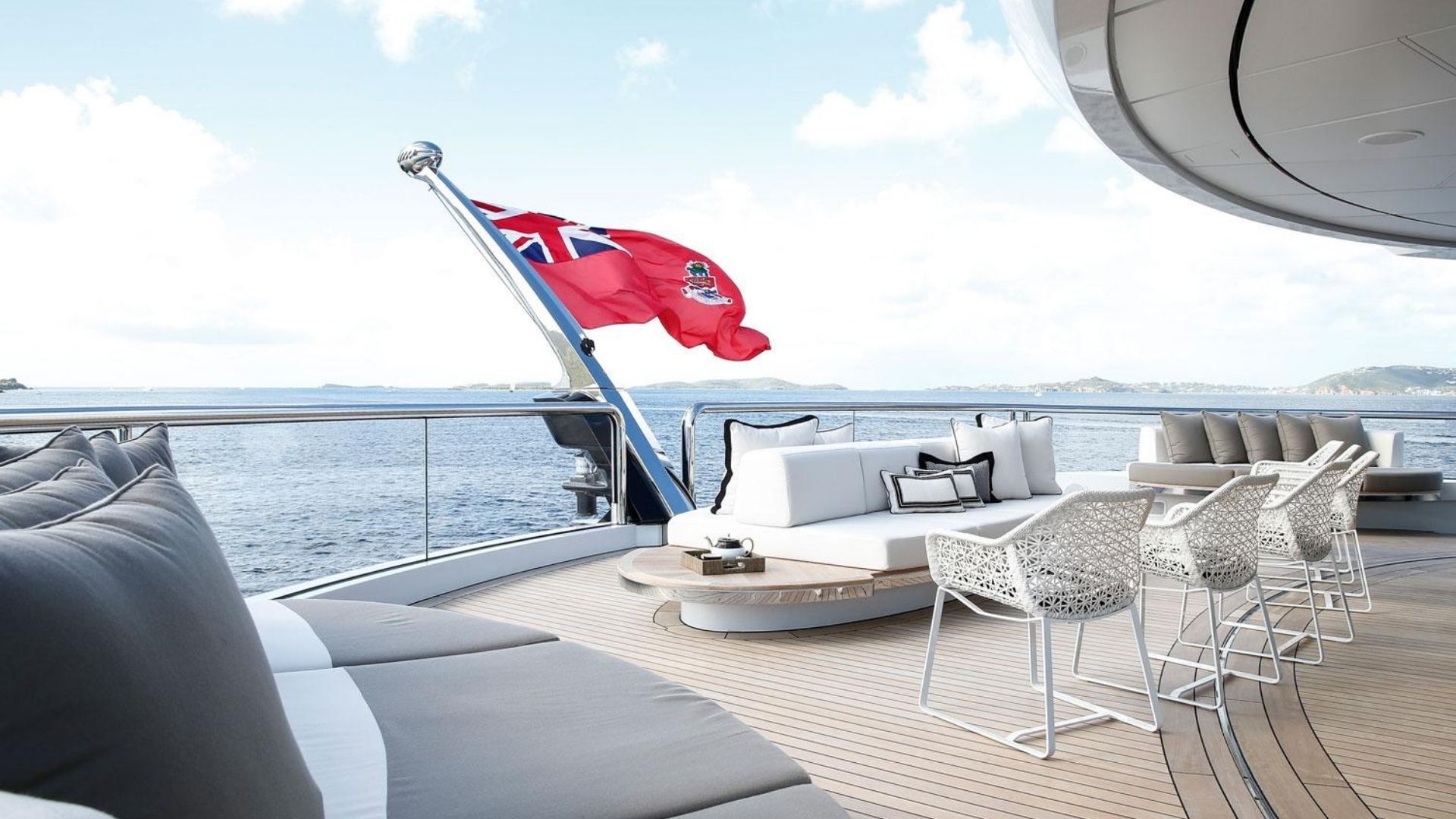 "WHISPER", a 2014 Lurssen 95.2m motor yacht for charter, aft deck